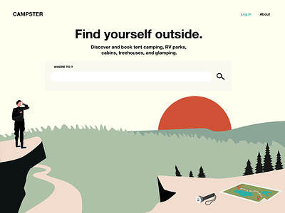 Landing page design for a camping site