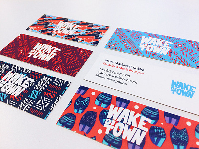 Wakeditown's mini business cards business cards label logo mini music wakeditown