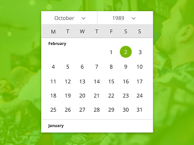 Responsive Date Picker cal calendar date inspired material month picker responsive ui year