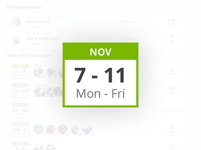 Weekly calendar UI