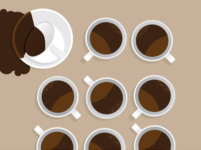 Coffee cups coffe cup cups drawing illustration spill spilled vector