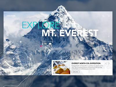 Explore Mt. Everest adventure clean design everest header header exploration minimal mount typografy ui ui ux