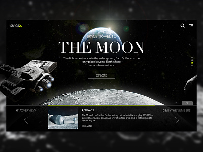 Travel To The Moon desktop ui header header exploration moon moon landing moon travel space space travel spaceship ui ux