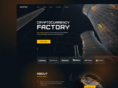 Web site - Cryptex mining bitcoin company bitcoin block chain cryptocurrencies cryptocurrency cyberpank darck factory mining money ux ui web design