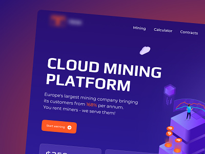 Сryptocurrency Cloud Mining bitcoin coin cryptocurrency dark ui dashboard dex ethereum girl hash marketplace mining money nft platfrom red ux ui uxdesign