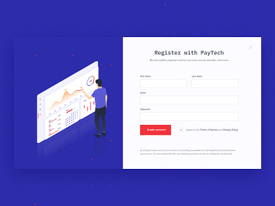 Paytech - wallet dashboard bitcoin cryptocurrencies cryptocurrency dashboard ico illustration ux web design