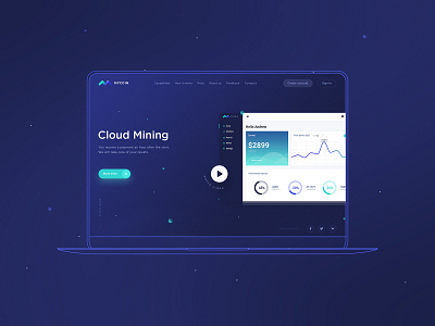 Landing Page for cloud mining bitcoin block chain cryptocurrencies cryptocurrency dashboard ico illustration ui ux ui wallet