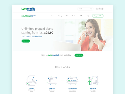 Lycamobile Australia Homepage Redesign australia custom homepage icons lycamobile mobile redesign ui ux web design