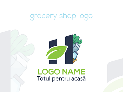 Organic Grocery shop Logo Design H Letter Logo
