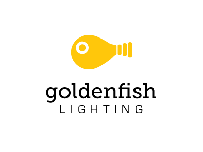 Dribble Goldenfish fish light logo logotype