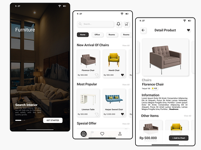 Furniture Marketplace Mobile app design ui ux
