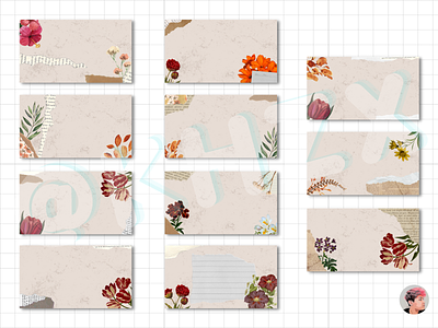 Floral Scrapbook background branding canva design graphic design illustration instagram slideshow template