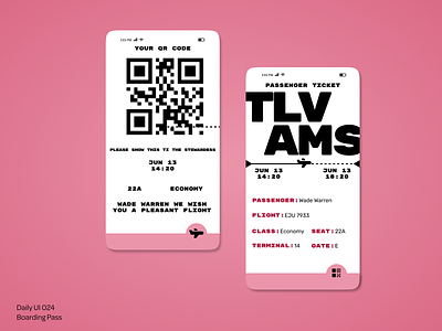 Daily - 021 app boarding pass design graphic design ui
