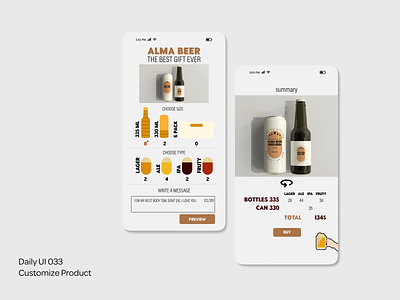 Daily UI - 033 app customize product design graphic design ui