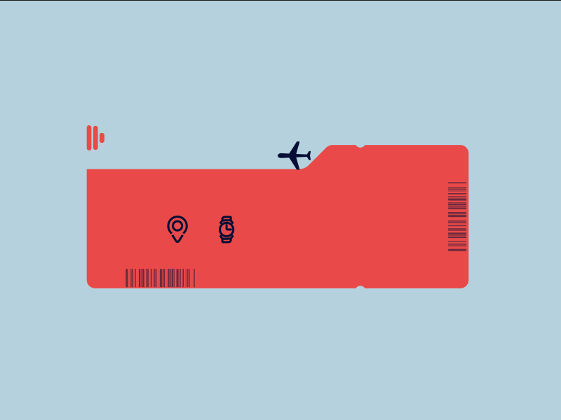 Boarding pass animation boarding pass clean debutshot flat gif minimalist motion travel trip ui