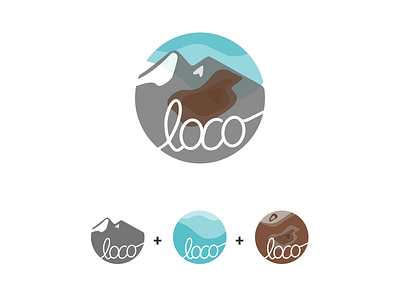 Three environments into one brand concept earth flat logo mountain sea waves