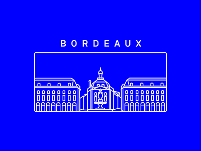 Bordeaux ma ville bordeaux city contour flat french design graphic icon illustration line art outline ui website