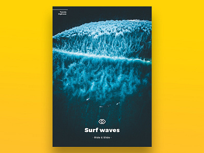 Surf Waves Poster branding clean ui dailyui gradient minimalist poster summer surf ui waves webdesign yellow