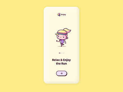Enjoy your day animation app character desgin enjoy flat flower hello dribbble illustraion pastel run scroll sing swipe ui ux
