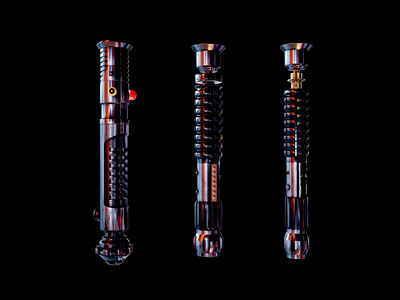 Obi-Wan Kenobi's Lightsabers 3d 3dmodel blender digitalart hardsurface kenobi lightsabers modeling obiwan render starwars