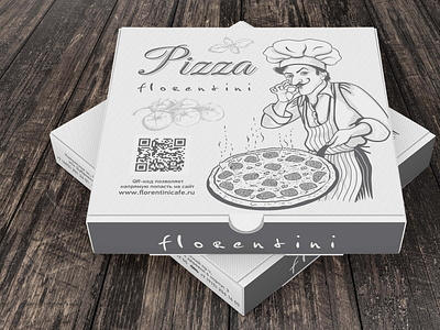 Mock-up for my design of the pizza package