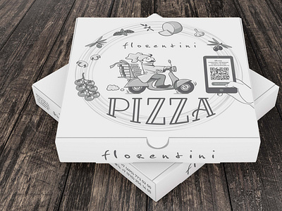 Mock-up for my design of the pizza package