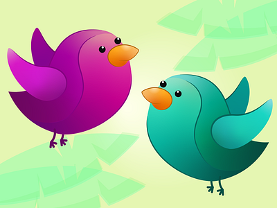 Birdies 2d adobe illustrator birds charachter design color cute drawing freeform gradient gradient illustration illustrations mascot pen and paper vector