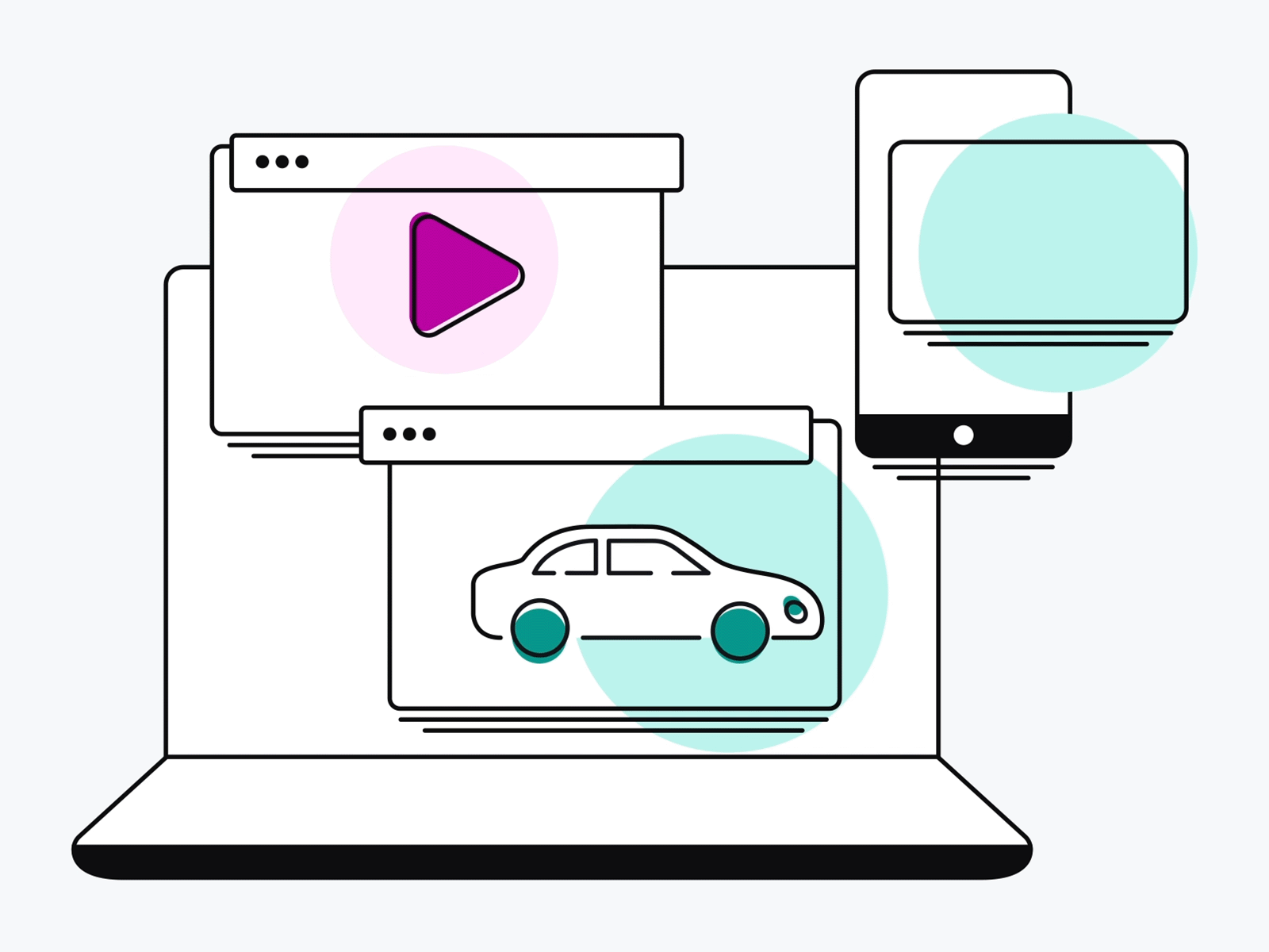 Car subscription animation after effects car desktop illustration ipad mobile motion motion graphic procreate vector webinar