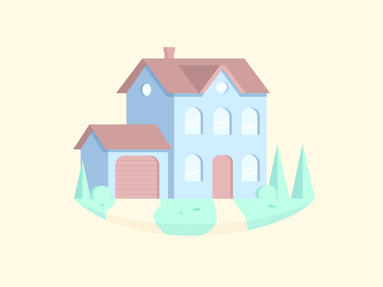 House Animation 2d animation app app animation art design house illustration insurance lottie mobile motion graphics onboarding vector wellbeing yulife