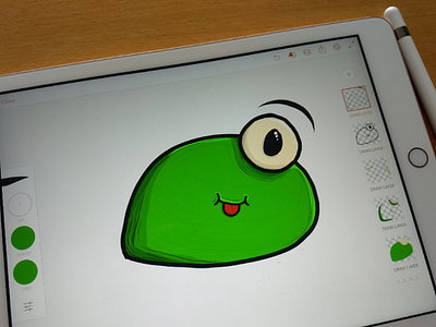 Green Blob 2d adobe draw cute green illustration ipad monster vector