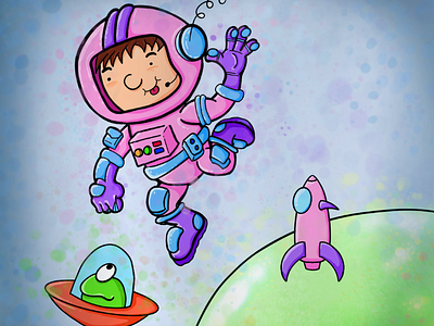 Goofy Astronaut 2d alien astronaut autodesk sketchbook character doodle illustration ipad