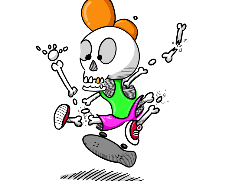 Broken flip quick draw skate illustration 2d procreate ipad doodle