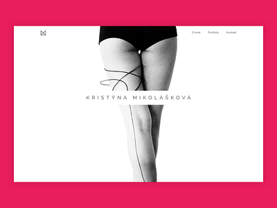 Kristýna Mikolášková - designer art big photo black and white debut designer girl minimal minimalistic pink pink webdesign webdesign