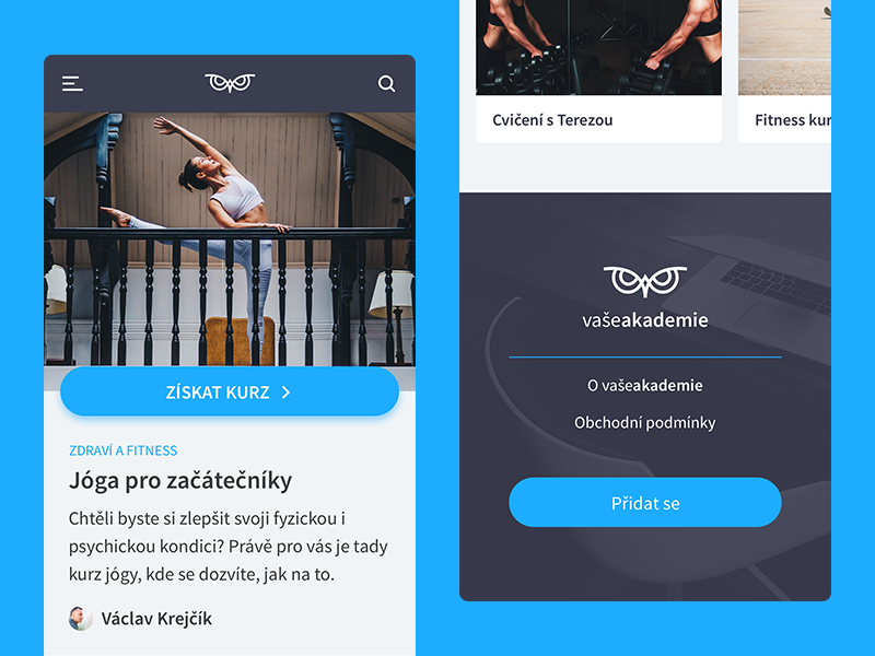 Vaše akademie – course detail by Filip Kominik on Dribbble