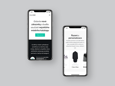 GLAMI — partner sign in page (mobile) clean glami interface iphone x landing landing page mobile ui ux web site webdesign webpage