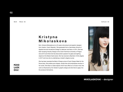 MIKOLASKOVA! — designer (02) about clean design designer minimal minimal layout minimalist portfolio ui web webdesign website
