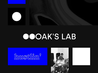 OAK'S LAB brand - general overview agency animation black blue brand branding clean creative debut design identity layout logo los angeles minimal prague texture typography visual identity