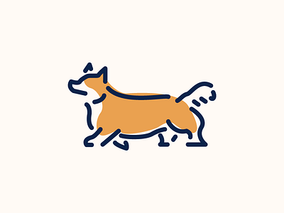 Corgi corgi dog illustration minimal monoline