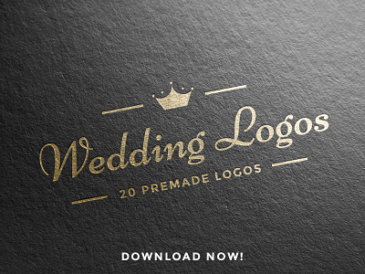 20 Minimalist Wedding Premade Logos