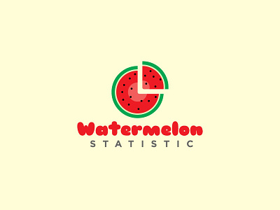 Watermelon Statistic Logo Concept cute cute logo flat design fruit fruits logo logo designs red simple logo watermelon