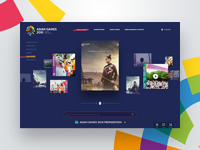 Gallery Page - Asian Games Landing Page asian games dailyui documentation galleries gallery photo resources ui user interface ux video website