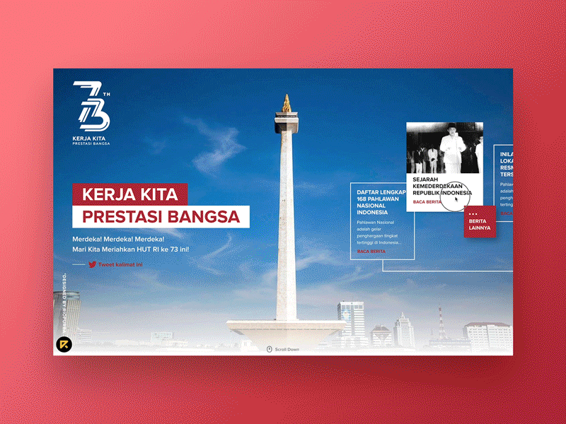 73th Indonesia Independence Day animation desktop independence day indonesia interaction invision studio landing landing page simple ui website