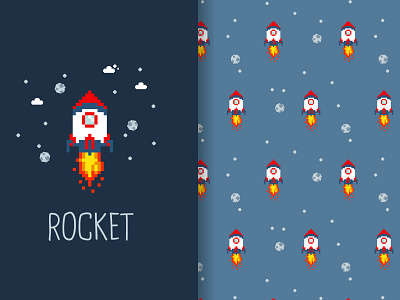 Rocket Seamless Pattern