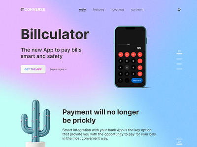 Landing First Screen for Calculator App 3d app d branding calculator design firat scree freelance graphic design illustration landing page ui web design