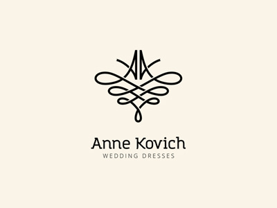 AK design designer dress monogramm wedding