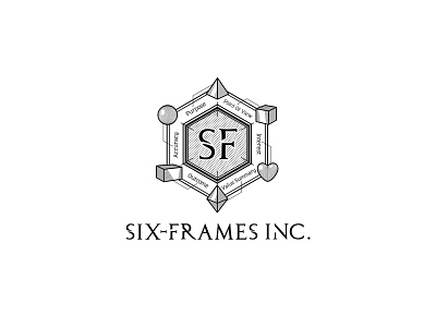 Six-Frames Inc. bussiness couch emblem frame geometry logo