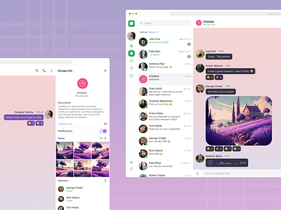 Desktop messenger app design graphic design ui ux пользовательский интерфейс