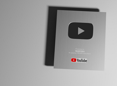 серебрянная кнопка на 100.000 тысяч подписчиков на Ютуб. 3d branding design graphic design illustration logo ui ux
