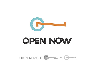 Open now door handle logo