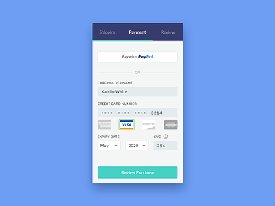 Daily UI #002 - Credit Card Checkout app cart checkout credit card daily ui interface light mobile payment ui